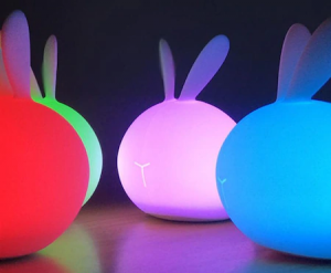Lampa de Veghe, iNOV Soft Rabbit, 7 Culori, Portabila, USB, Touch Control