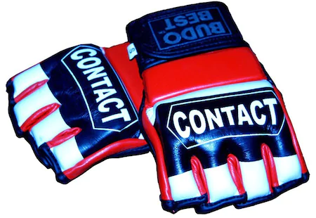Manusi MMA Hard Contact RosuAlbastru XXL Piele Naturala