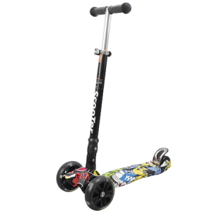 Trotineta pliabila Jumbo Wheels Urban Graffitti cu roti luminoase si late