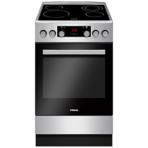 Aragaz Hansa FCCX59493, 4 zone de gatit, Electric, Curatare abur, Indicator caldura reziduala, Grill, Clasa A, 50 cm, Inox