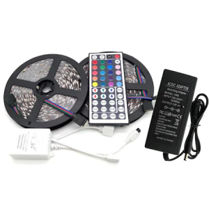 Kit Banda Led 10 Metri RGB 5050, 60ledm, Transformator 5A, Telecomanda IR 44 Taste