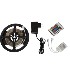 Kit banda LED Flink, 2.5 m, Multicolor + Adaptor alimentare + Controler + Telecomanda