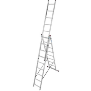 Scara multifunctionala 3x9 trepte, functie egalizare, aluminiu, inaltime lucru 6.20m, KRAUSE CORDA